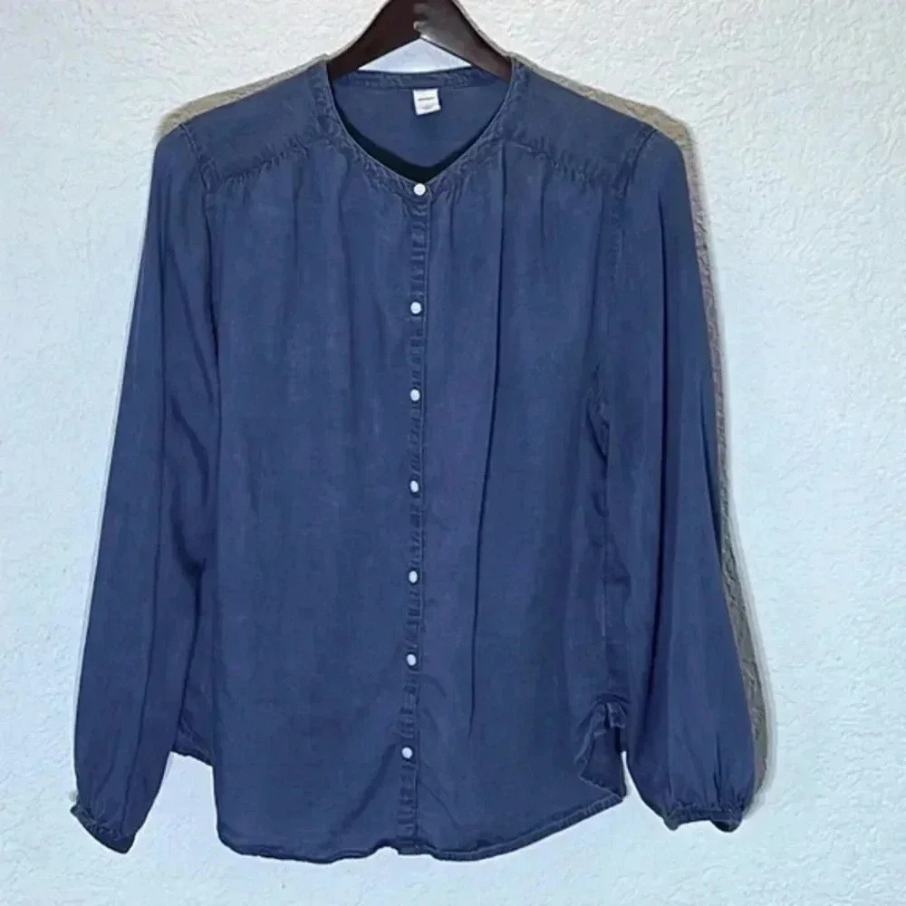 Old Navy Chambray Denim Button Down Top Shirt Size S